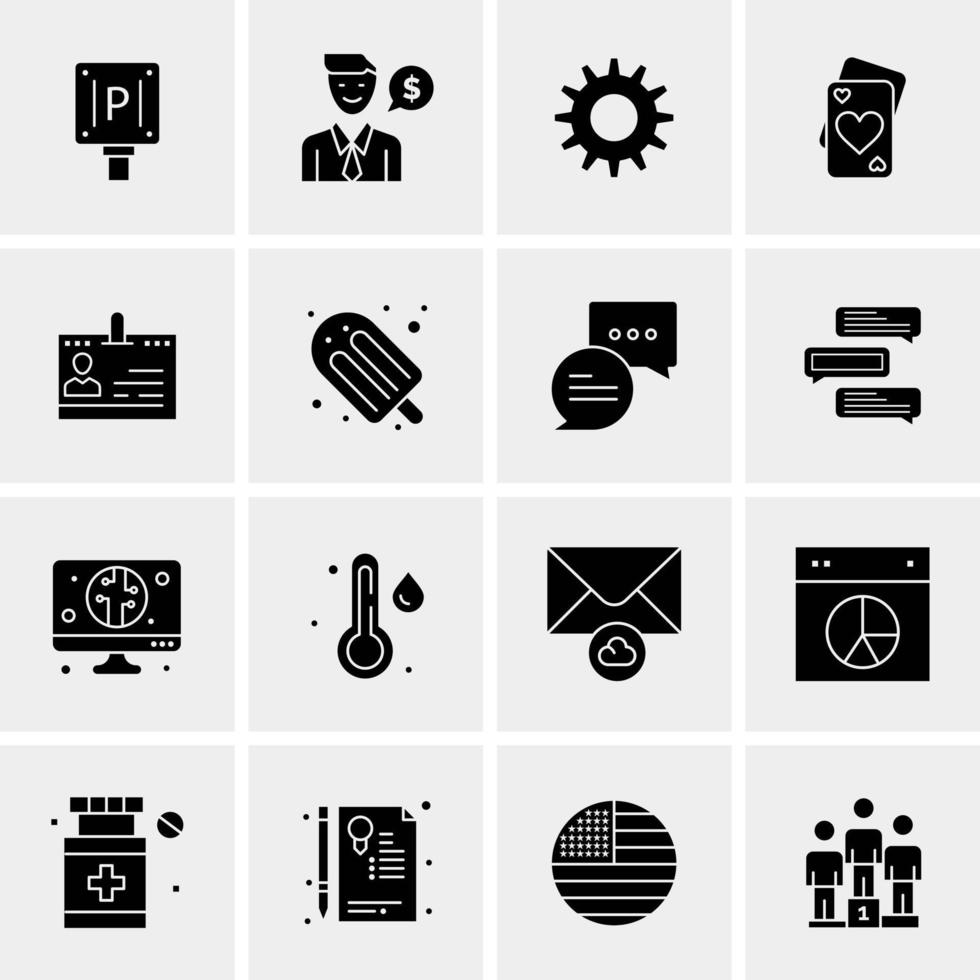 16 iconos de negocios universales vector ilustración de icono creativo para usar en proyectos relacionados con la web y dispositivos móviles