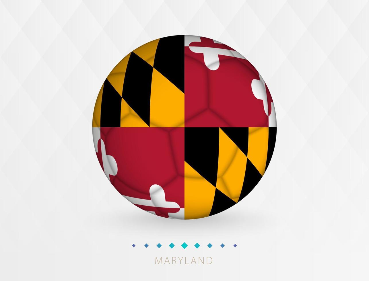 Football ball with Maryland flag pattern, soccer ball with flag of Maryland national team. vector