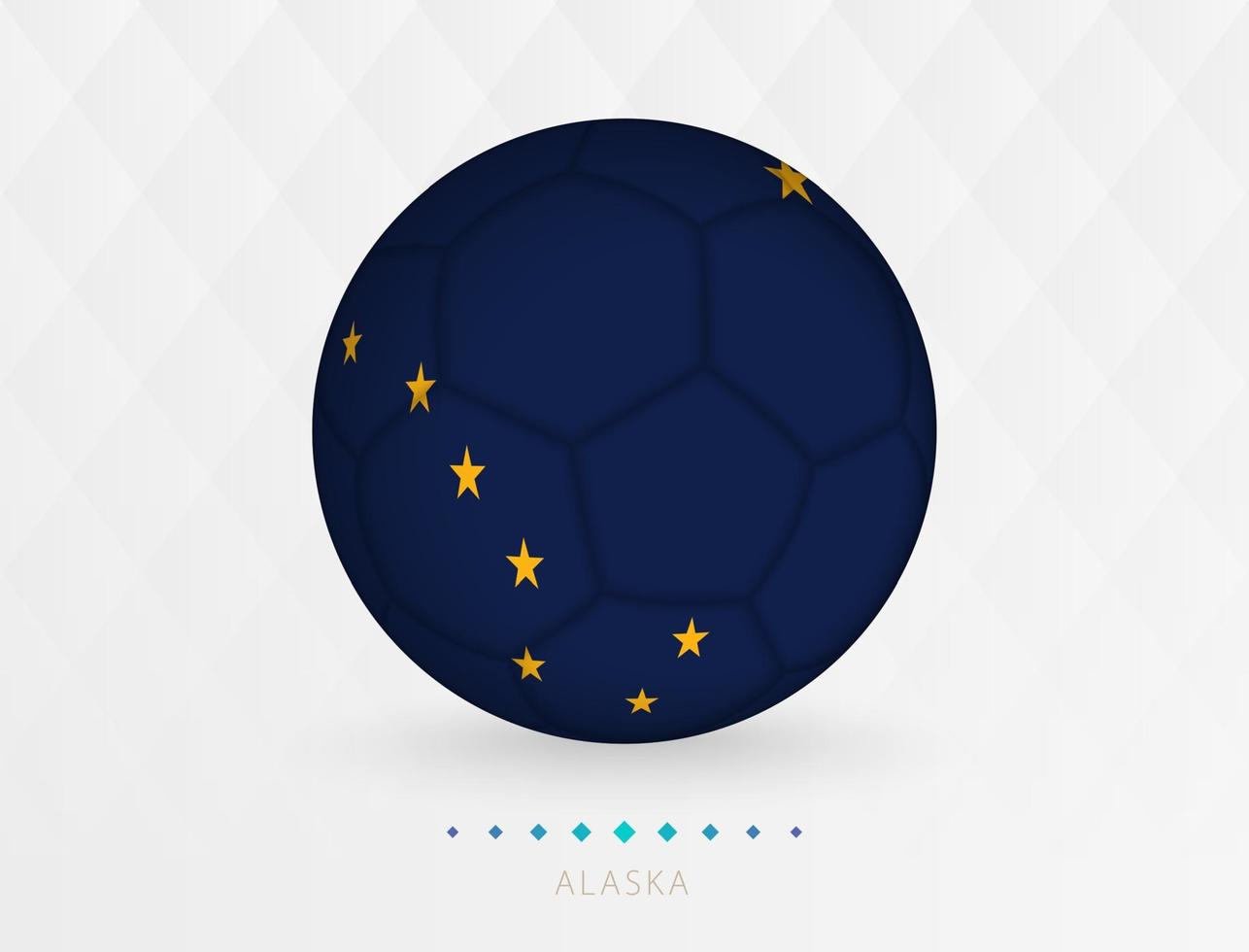 Football ball with Alaska flag pattern, soccer ball with flag of Alaska national team. vector