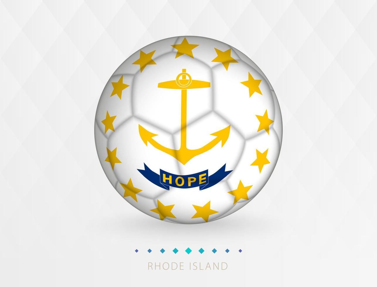 Football ball with Rhode Island flag pattern, soccer ball with flag of Rhode Island national team. vector