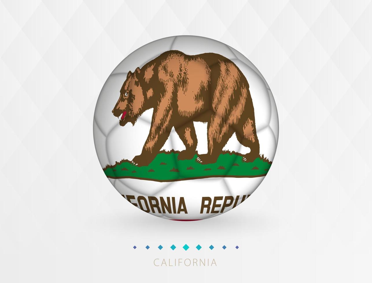 pelota de fútbol con el patrón de la bandera de california, pelota de fútbol con la bandera del equipo nacional de california. vector