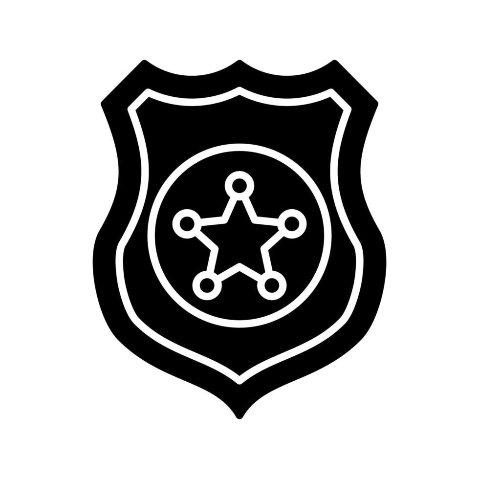 icono de vector de escudo de policía