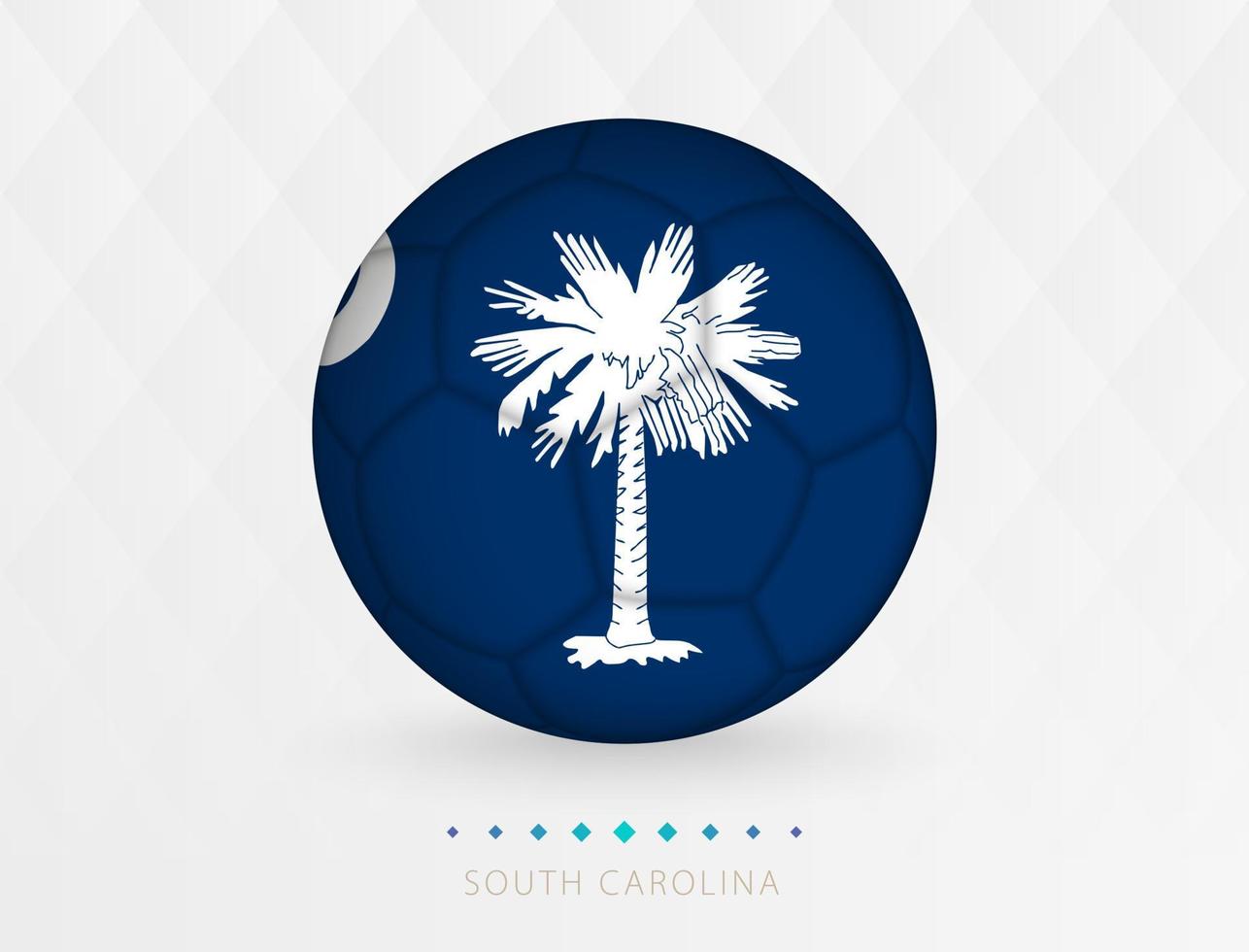 Football ball with South Carolina flag pattern, soccer ball with flag of South Carolina national team. vector