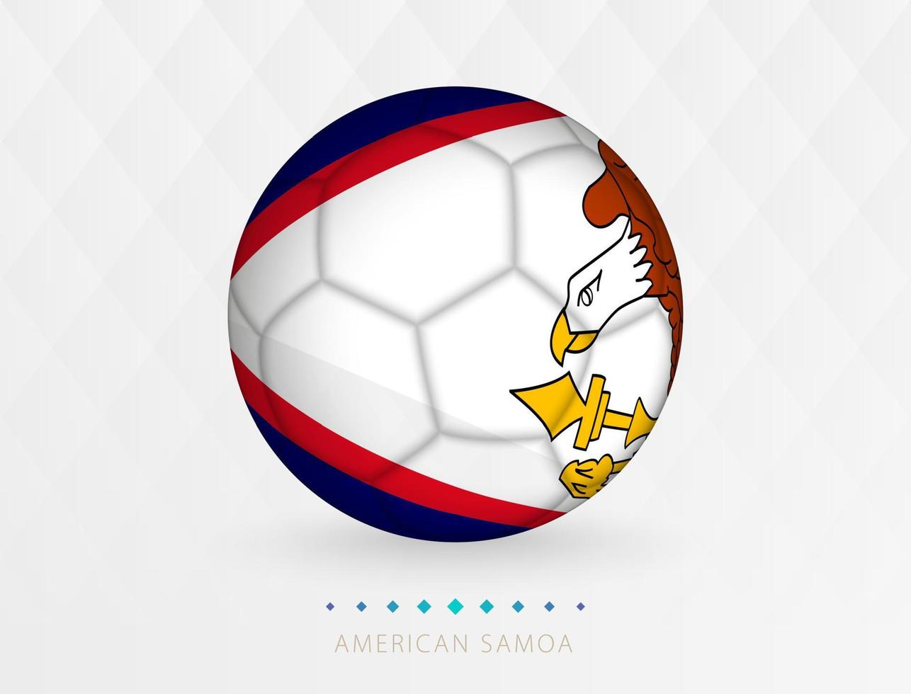 Football ball with American Samoa flag pattern, soccer ball with flag of American Samoa national team. vector
