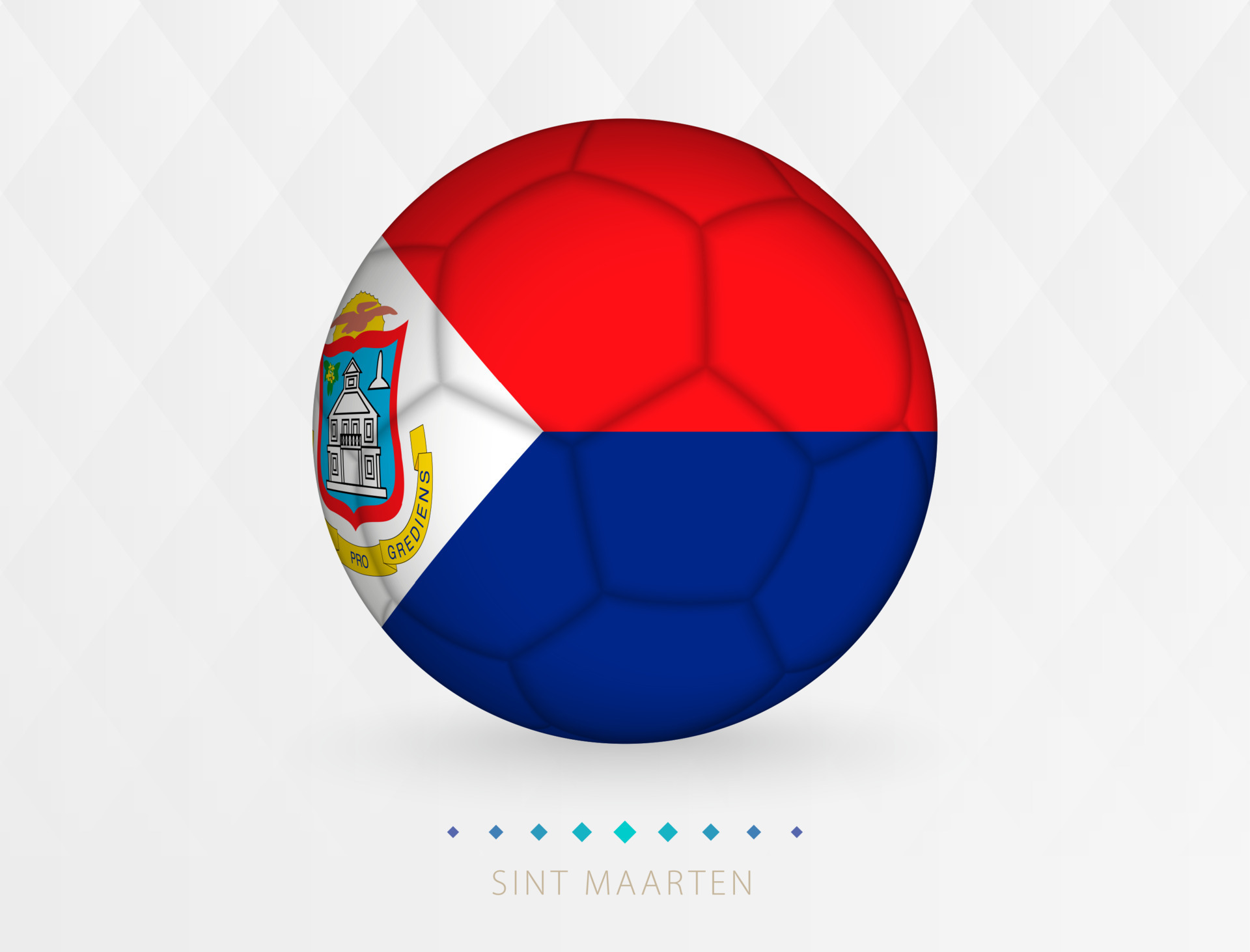 Football ball with Sint Maarten flag pattern, soccer ball with flag of