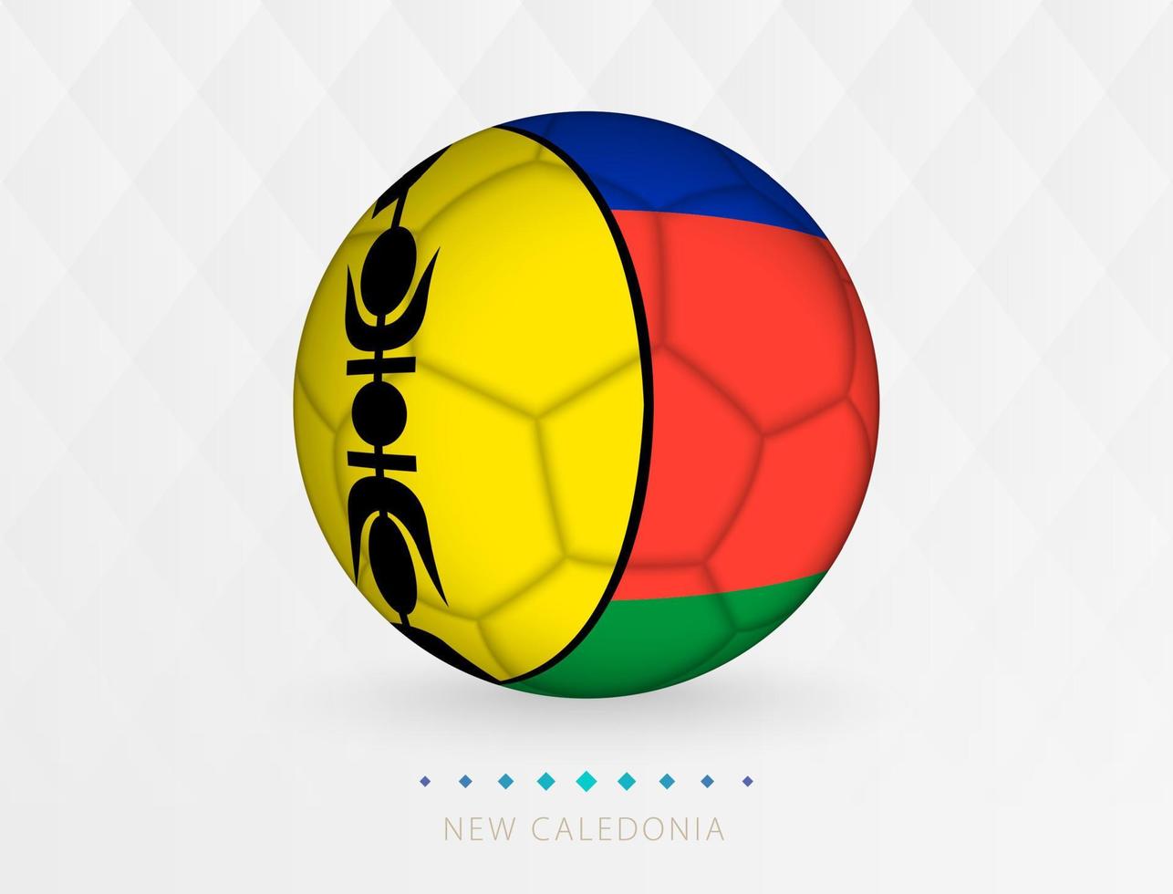 Football ball with New Caledonia flag pattern, soccer ball with flag of New Caledonia national team. vector