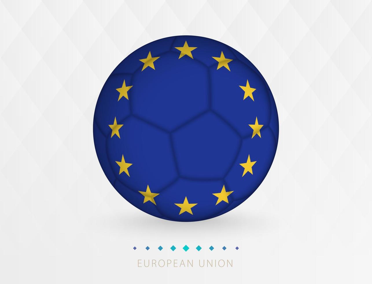Football ball with European Union flag pattern, soccer ball with flag of European Union national team. vector