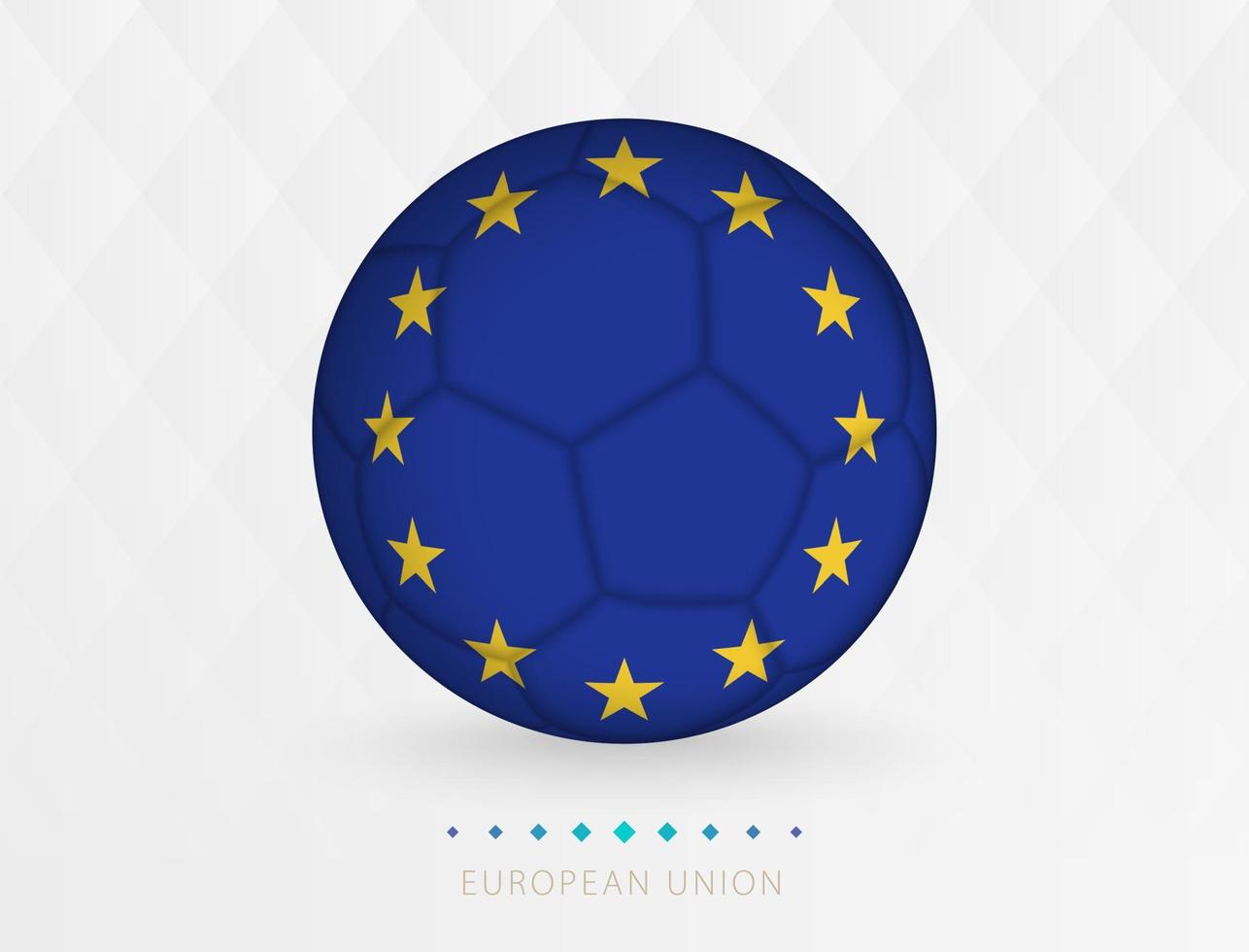 pelota de fútbol con el patrón de la bandera de la unión europea, pelota de fútbol con la bandera del equipo nacional de la unión europea. vector