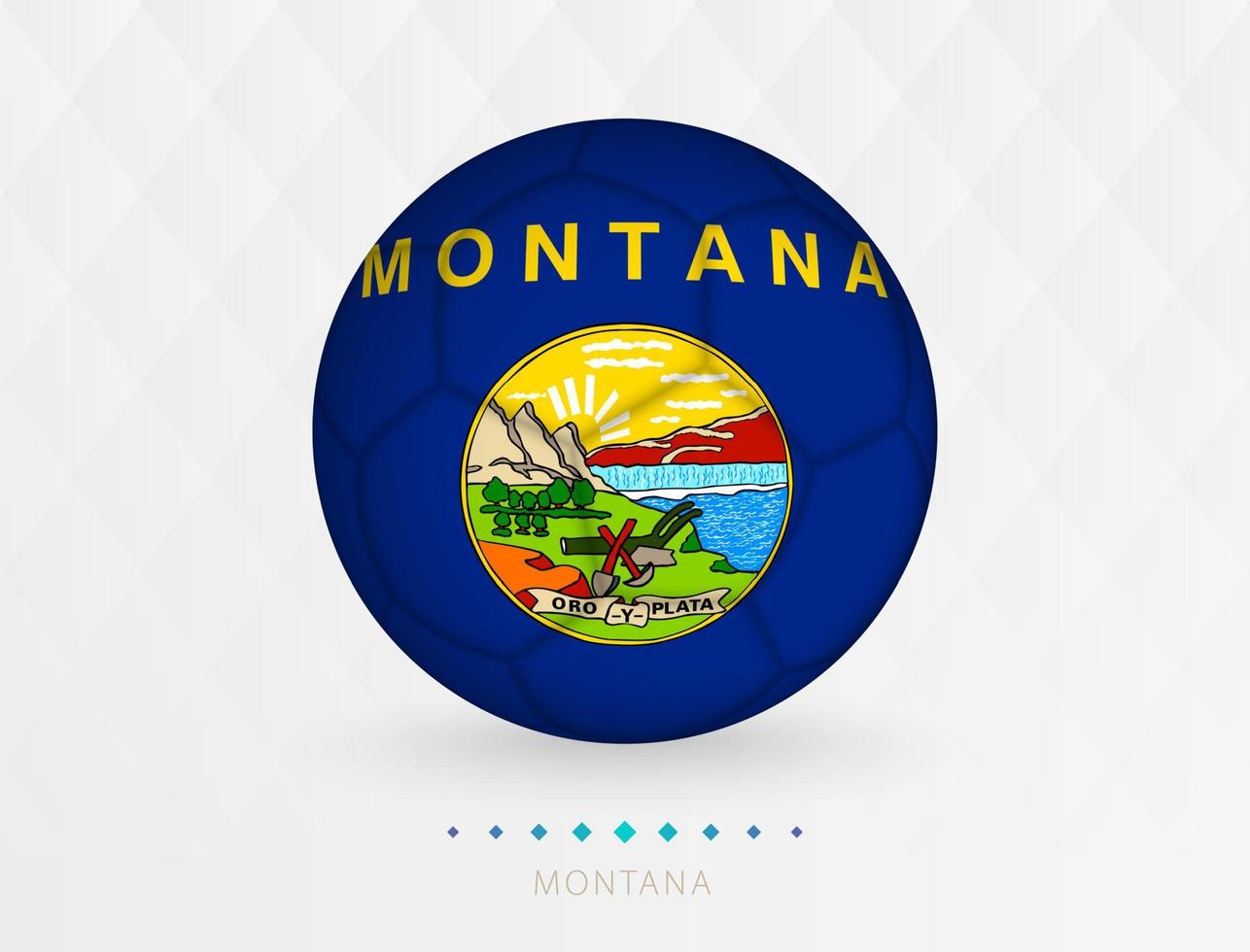 pelota de fútbol con patrón de bandera de montana, pelota de fútbol con bandera del equipo nacional de montana. vector