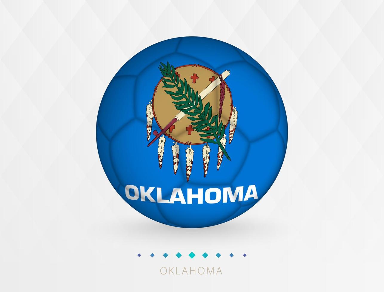 Football ball with Oklahoma flag pattern, soccer ball with flag of Oklahoma national team. vector