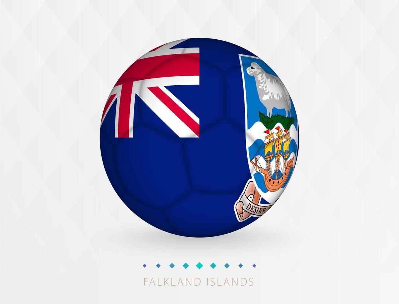 Football ball with Falkland Islands flag pattern, soccer ball with flag of Falkland Islands national team. vector