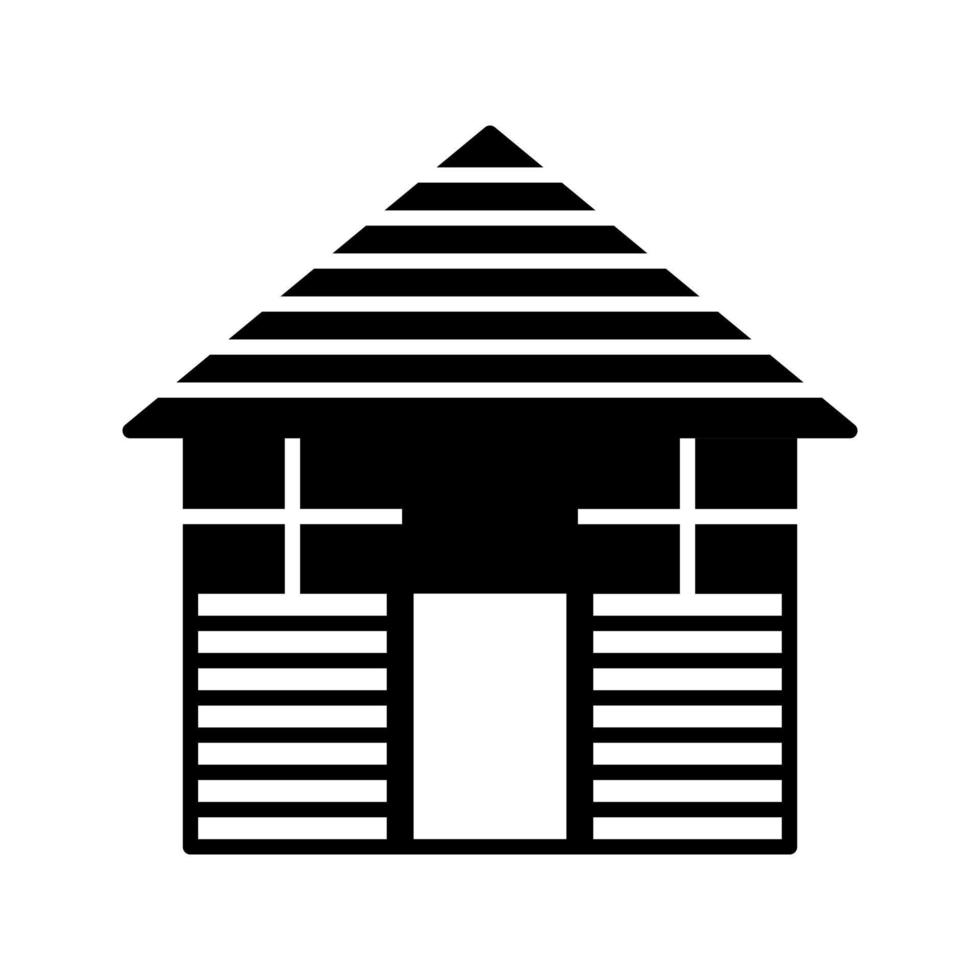 Wood Cabin Vector Icon