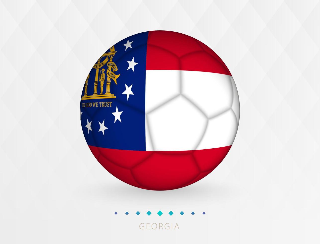 Football ball with Georgia flag pattern, soccer ball with flag of Georgia national team. vector