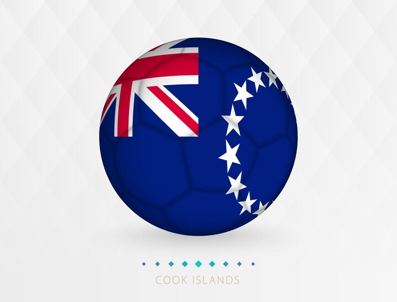 Football ball with Cook Islands flag pattern, soccer ball with flag of Cook Islands national team. vector