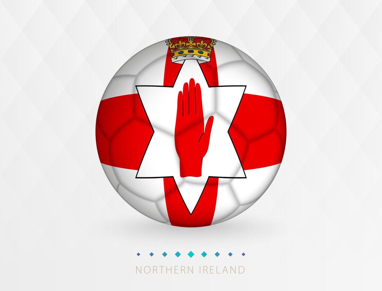 Football ball with Northern Ireland flag pattern, soccer ball with flag of Northern Ireland national team. vector