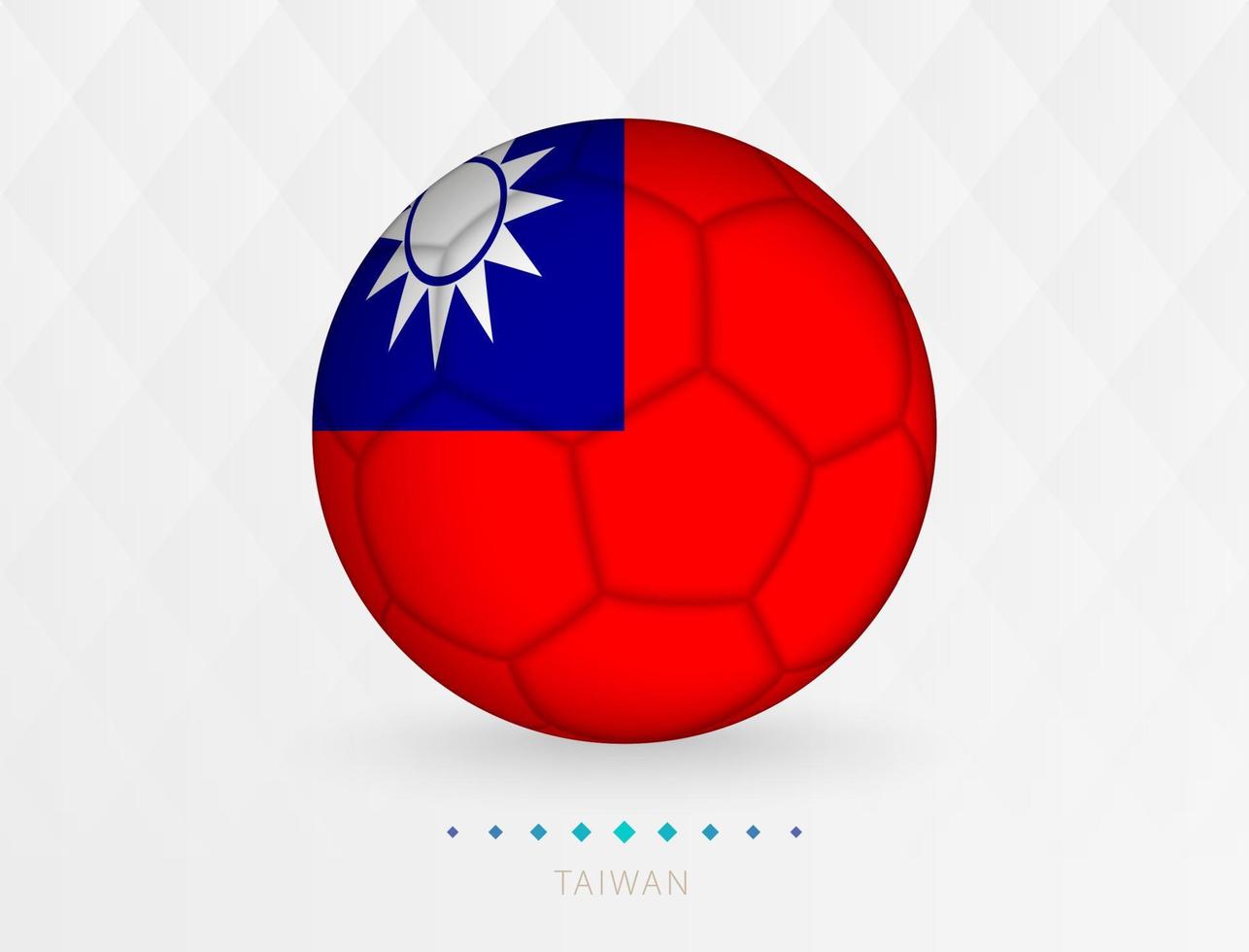 Football ball with Taiwan flag pattern, soccer ball with flag of Taiwan national team. vector