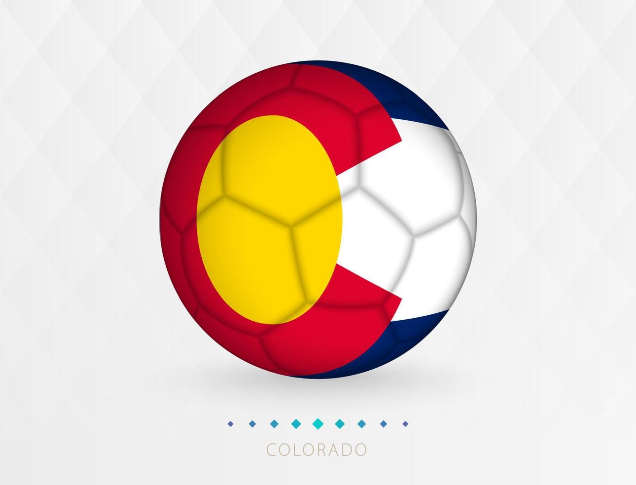 pelota de fútbol con el patrón de la bandera de colorado, pelota de fútbol con la bandera del equipo nacional de colorado. vector