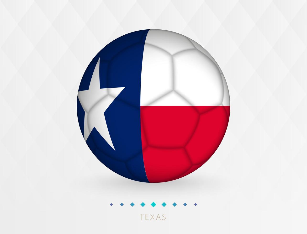 Football ball with Texas flag pattern, soccer ball with flag of Texas national team. vector