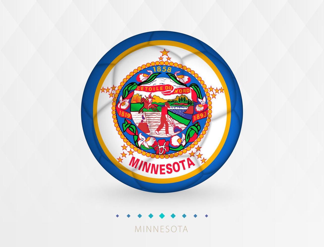 Football ball with Minnesota flag pattern, soccer ball with flag of Minnesota national team. vector