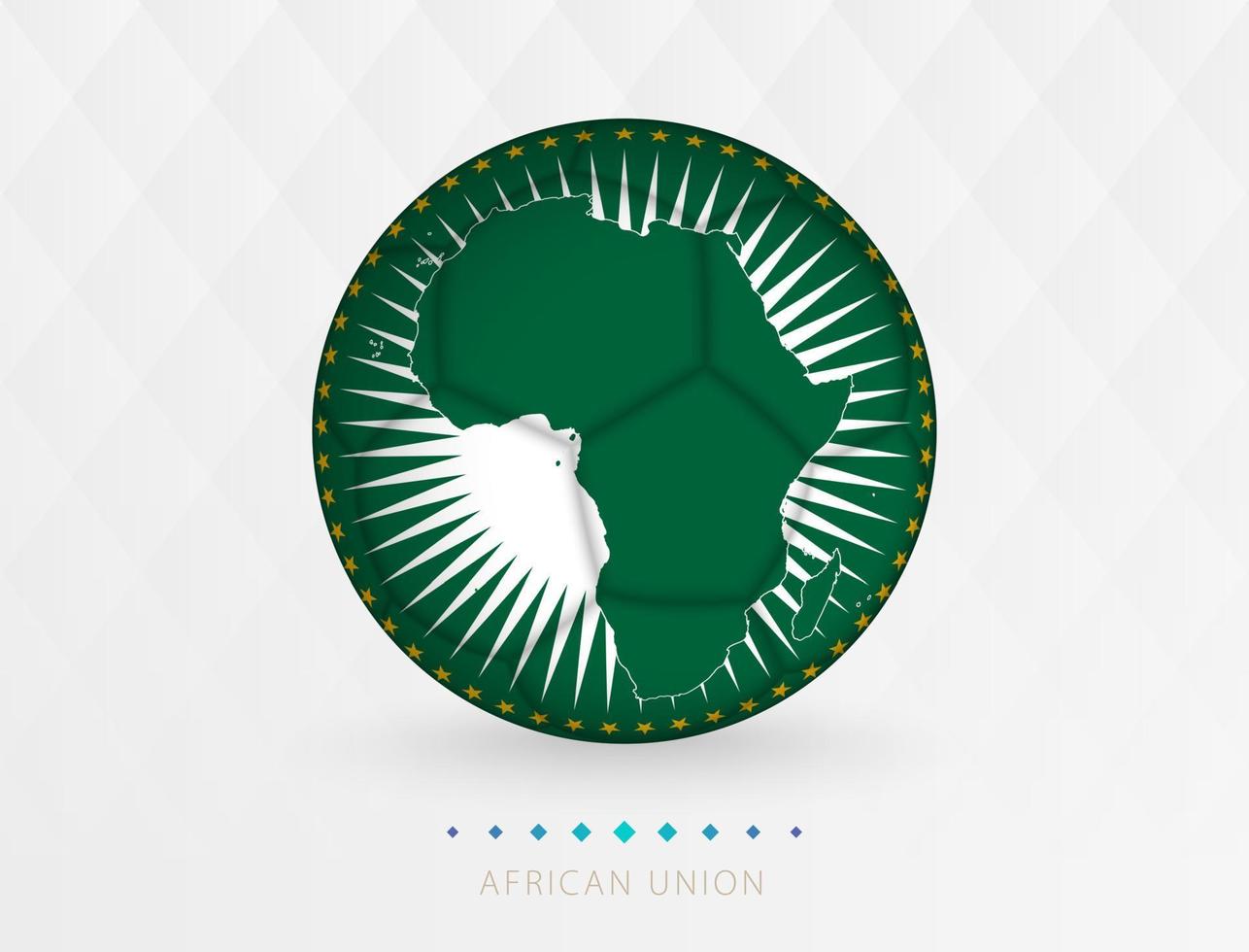 Football ball with African Union flag pattern, soccer ball with flag of African Union national team. vector