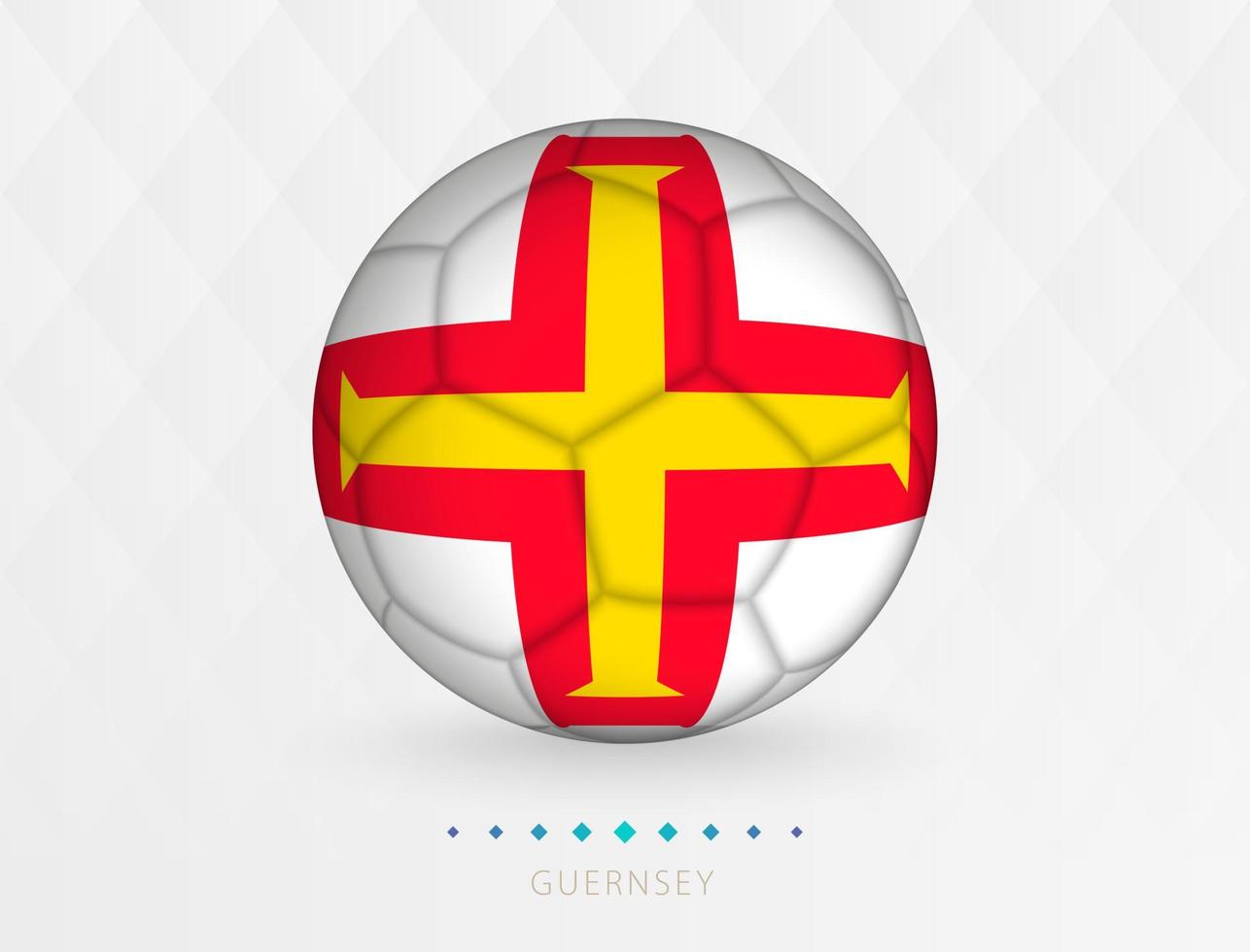 Football ball with Guernsey flag pattern, soccer ball with flag of Guernsey national team. vector