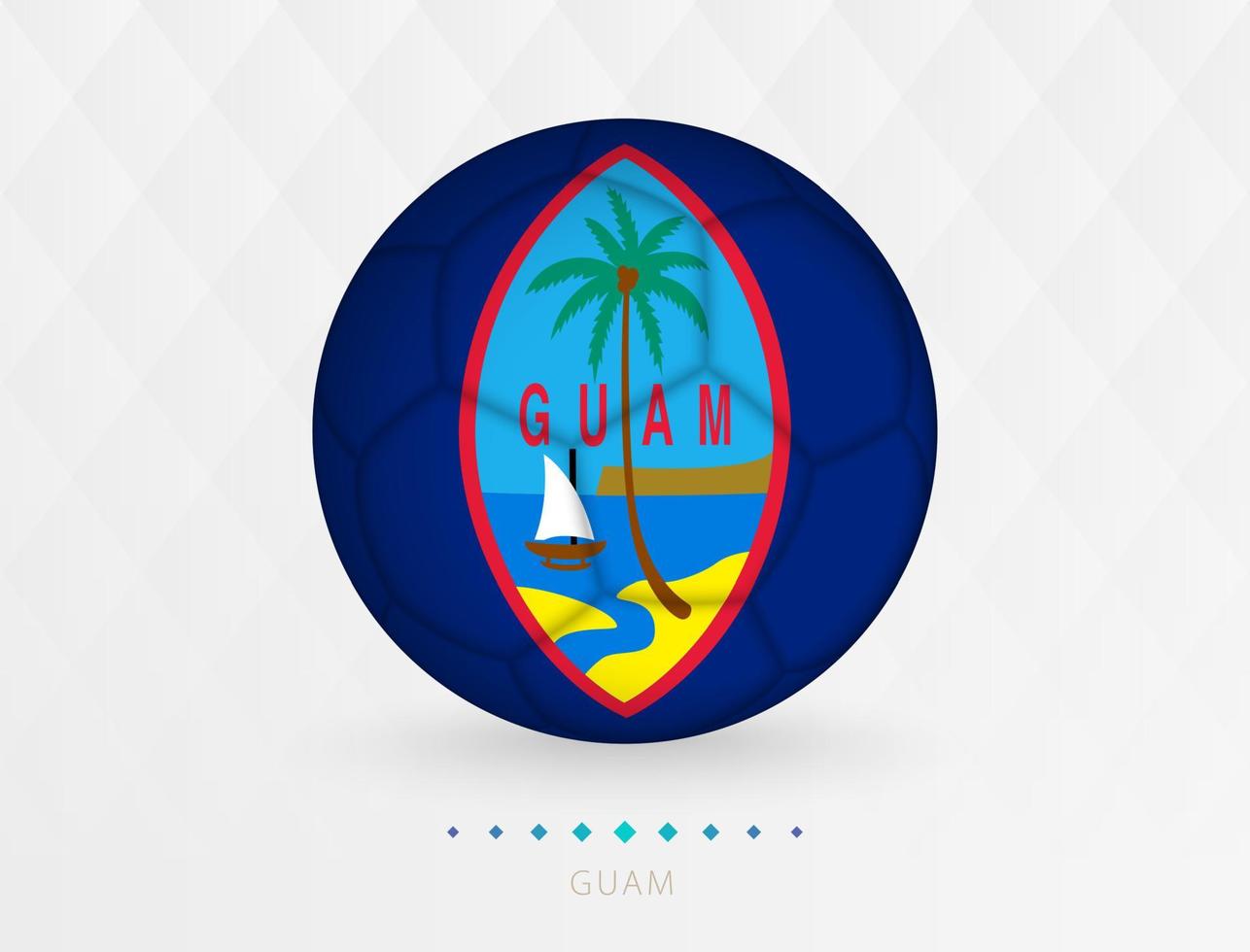 Football ball with Guam flag pattern, soccer ball with flag of Guam national team. vector