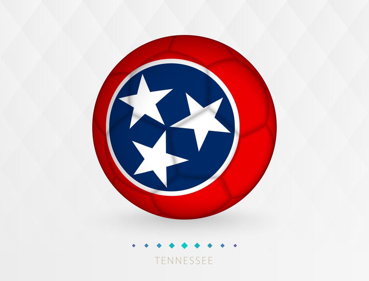Football ball with Tennessee flag pattern, soccer ball with flag of Tennessee national team. vector