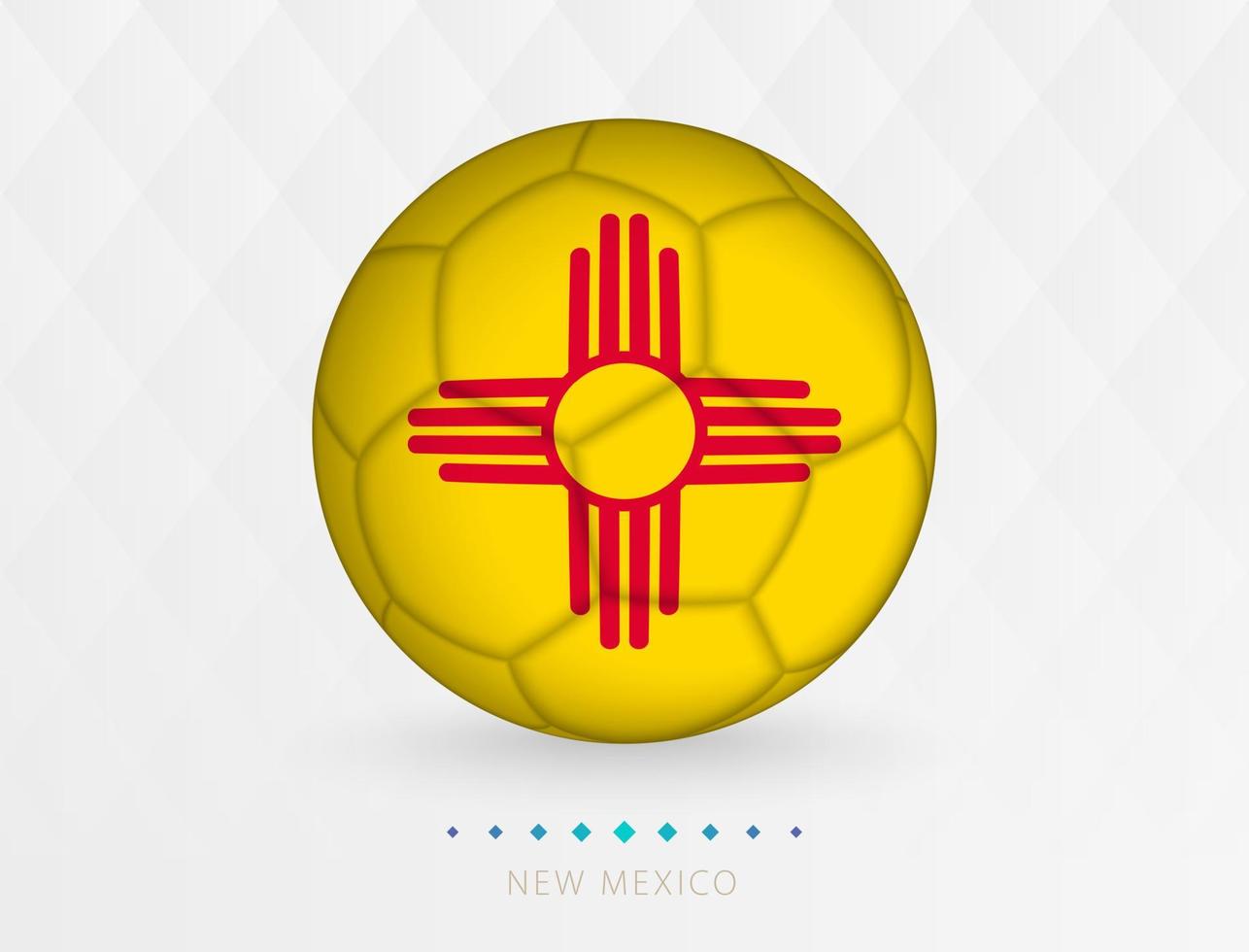 pelota de fútbol con el patrón de la bandera de nuevo méxico, pelota de fútbol con la bandera del equipo nacional de nuevo méxico. vector