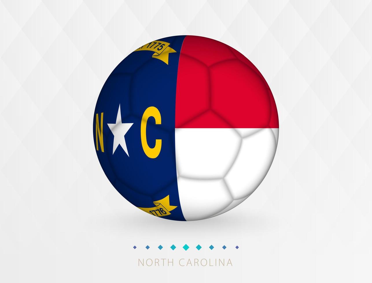 Football ball with North Carolina flag pattern, soccer ball with flag of North Carolina national team. vector