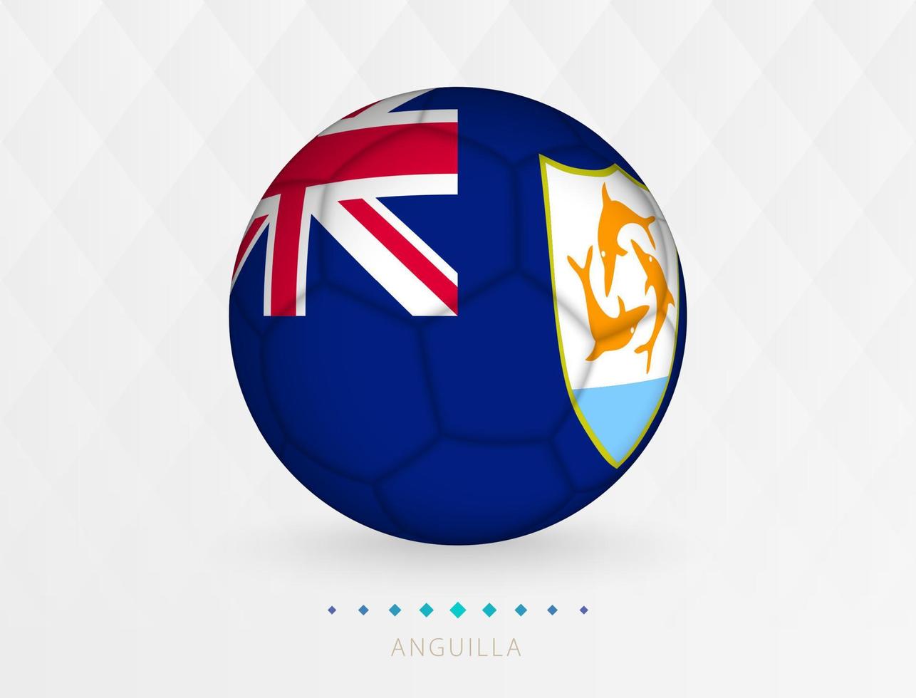 Football ball with Anguilla flag pattern, soccer ball with flag of Anguilla national team. vector