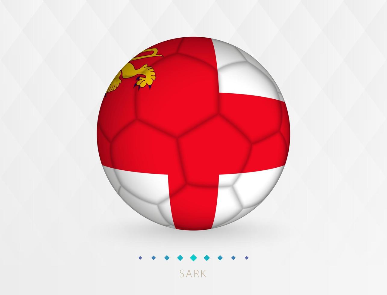 pelota de fútbol con patrón de bandera sark, pelota de fútbol con bandera del equipo nacional sark. vector