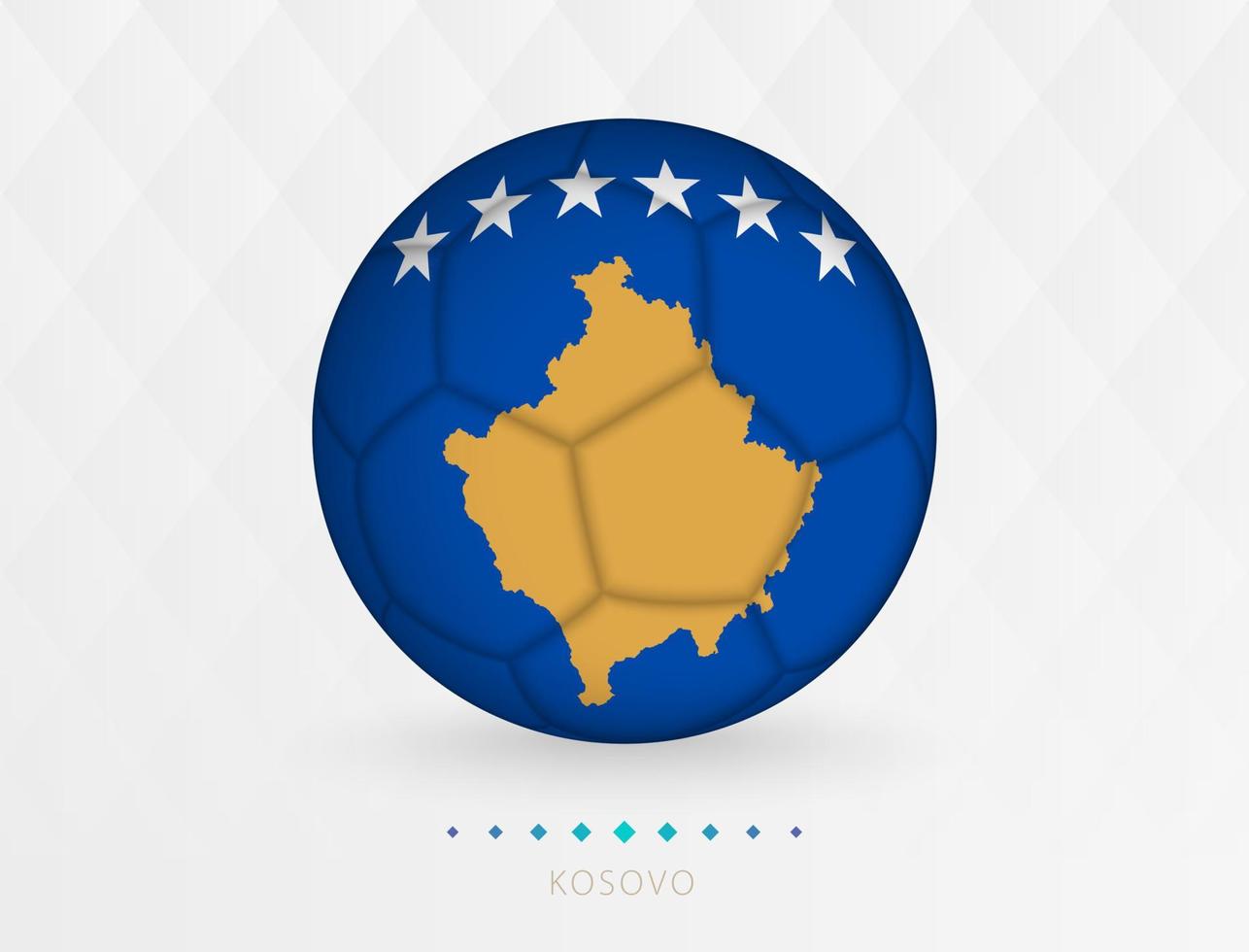 Football ball with Kosovo flag pattern, soccer ball with flag of Kosovo national team. vector