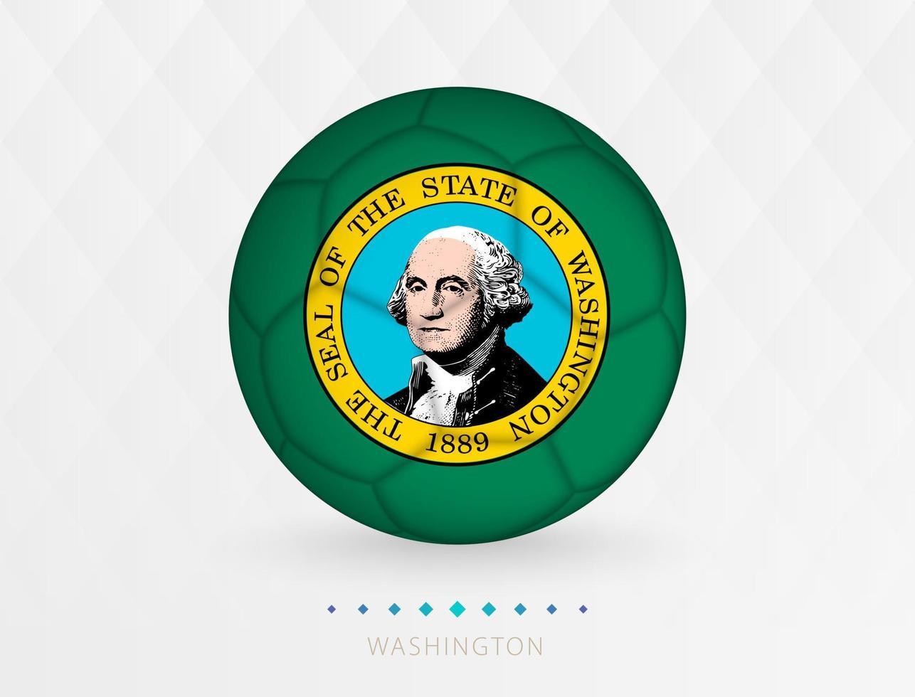 Football ball with Washington flag pattern, soccer ball with flag of Washington national team. vector