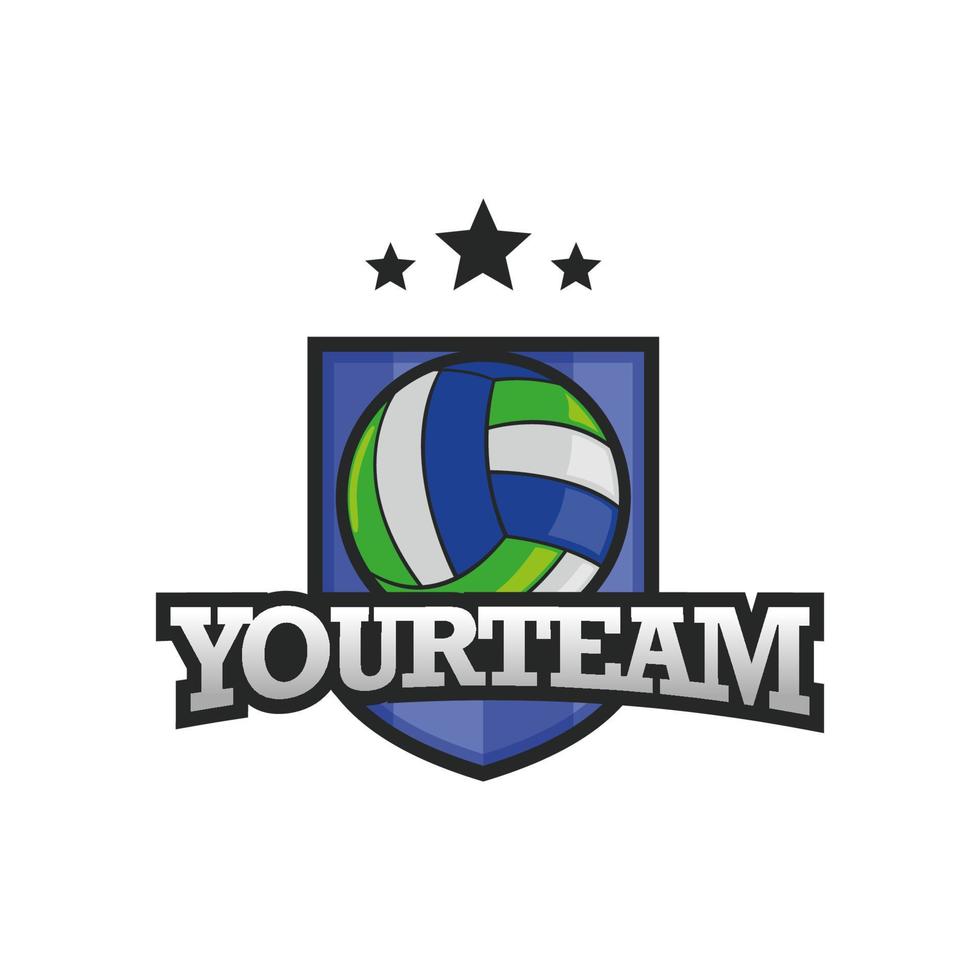 Volleyball Emblem Logo Design Template with white background vector