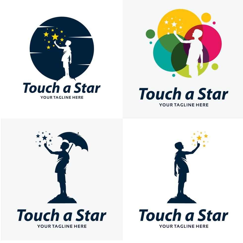 Set of Reach a Star Logo Design Templates vector