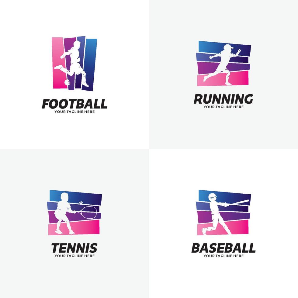 conjunto de plantillas de diseño de logotipo deportivo vector