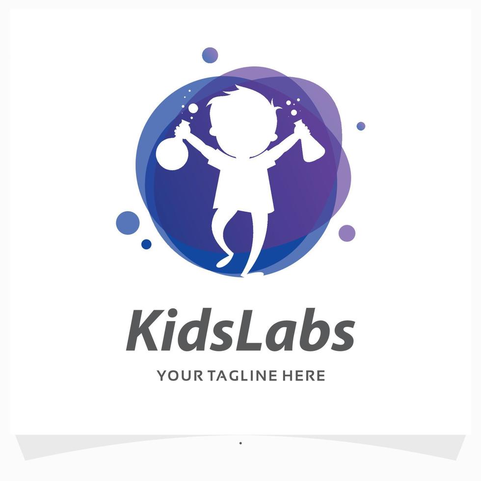 kids labs logo design template vector