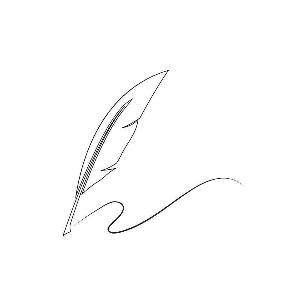 feather quill pen icon vector