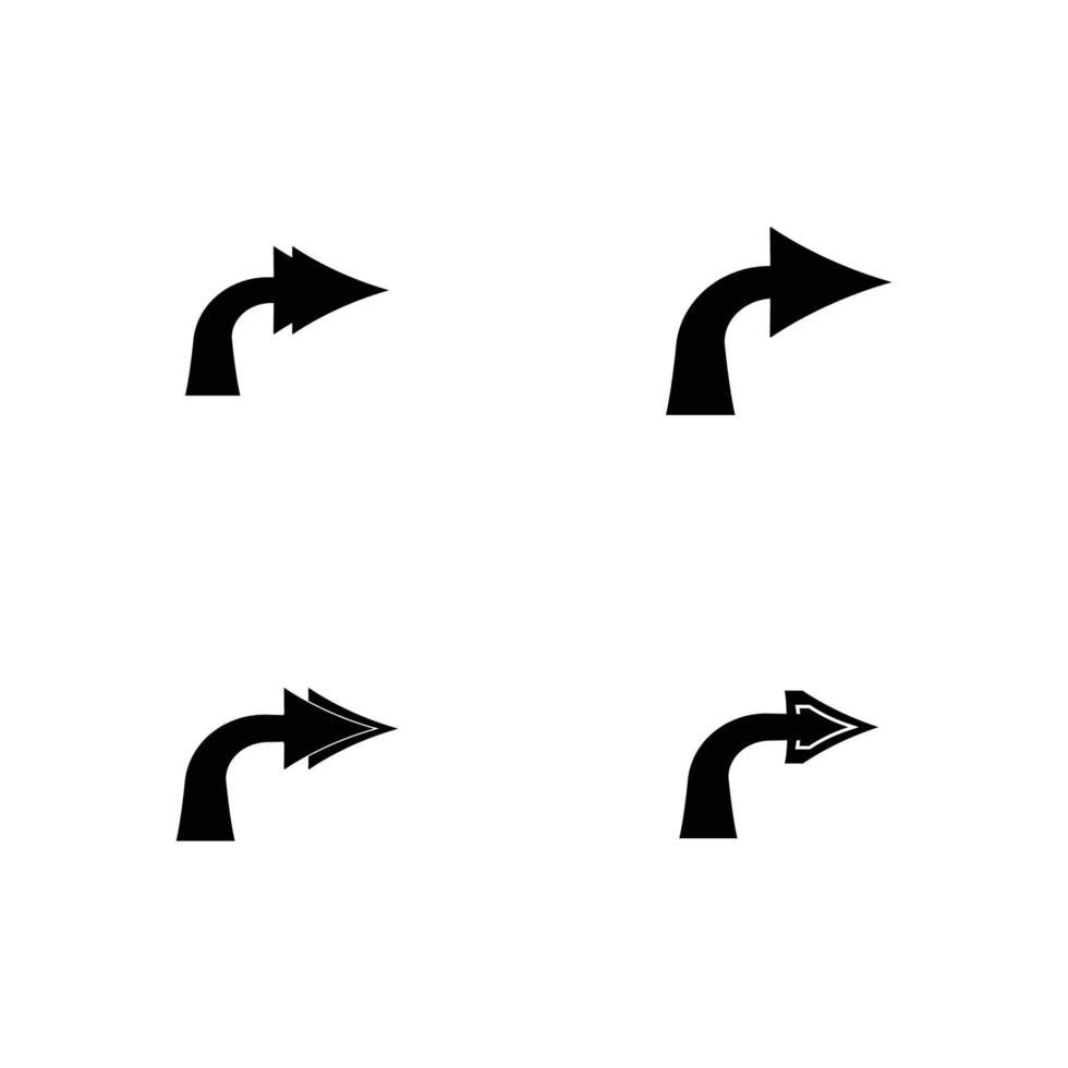 turn arrow icon set vector