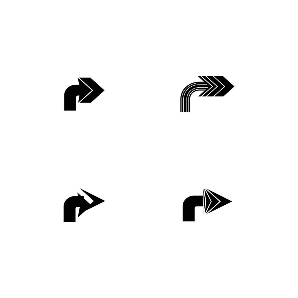 turn arrow icon set vector