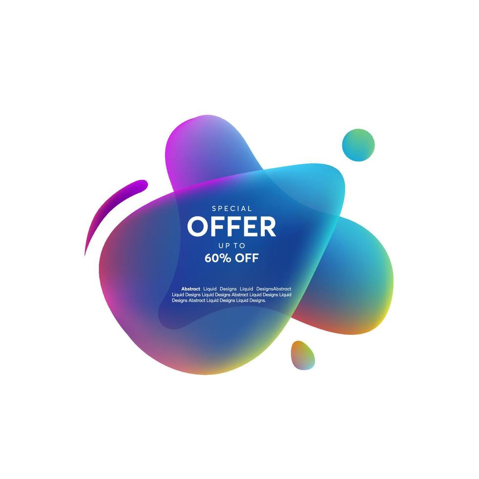 Abstract liquid shape. Fluid design, abstract modern graphic elements. Dynamical colored forms and line. Gradient abstract banners with flowing liquid shapes vector