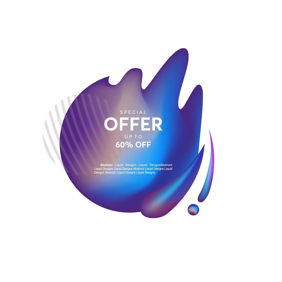 Abstract liquid shape. Fluid design, abstract modern graphic elements. Dynamical colored forms and line. Gradient abstract banners with flowing liquid shapes vector