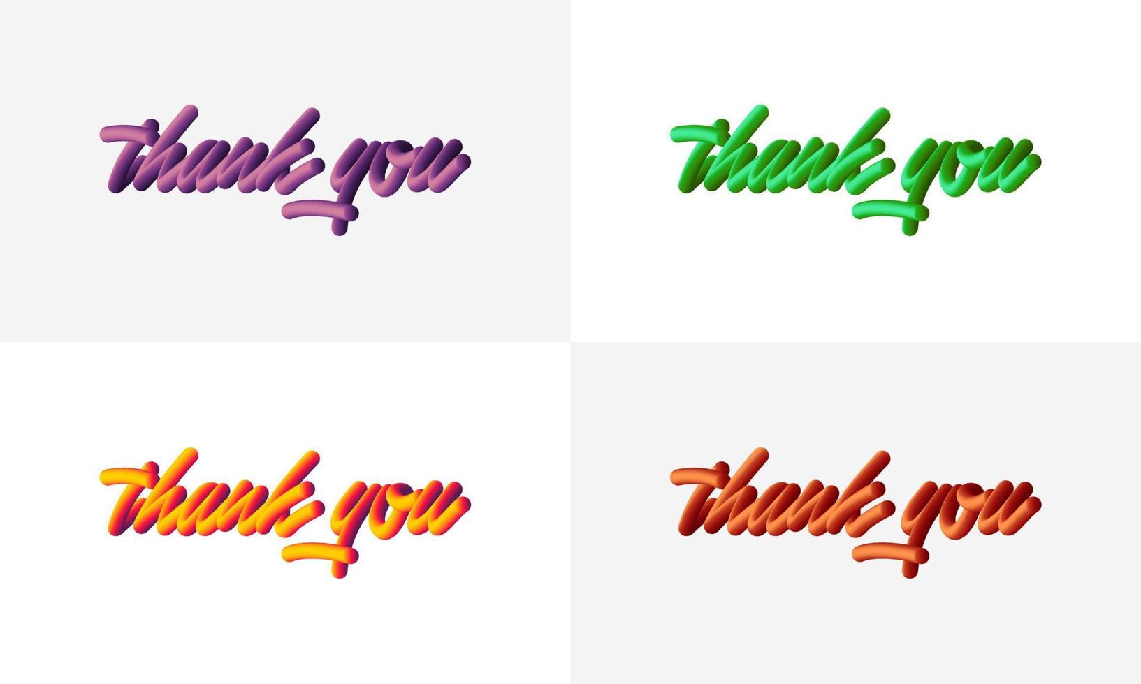 Modern Thank You lettering line Blend Background, Vibrant gradient blended fluid vector