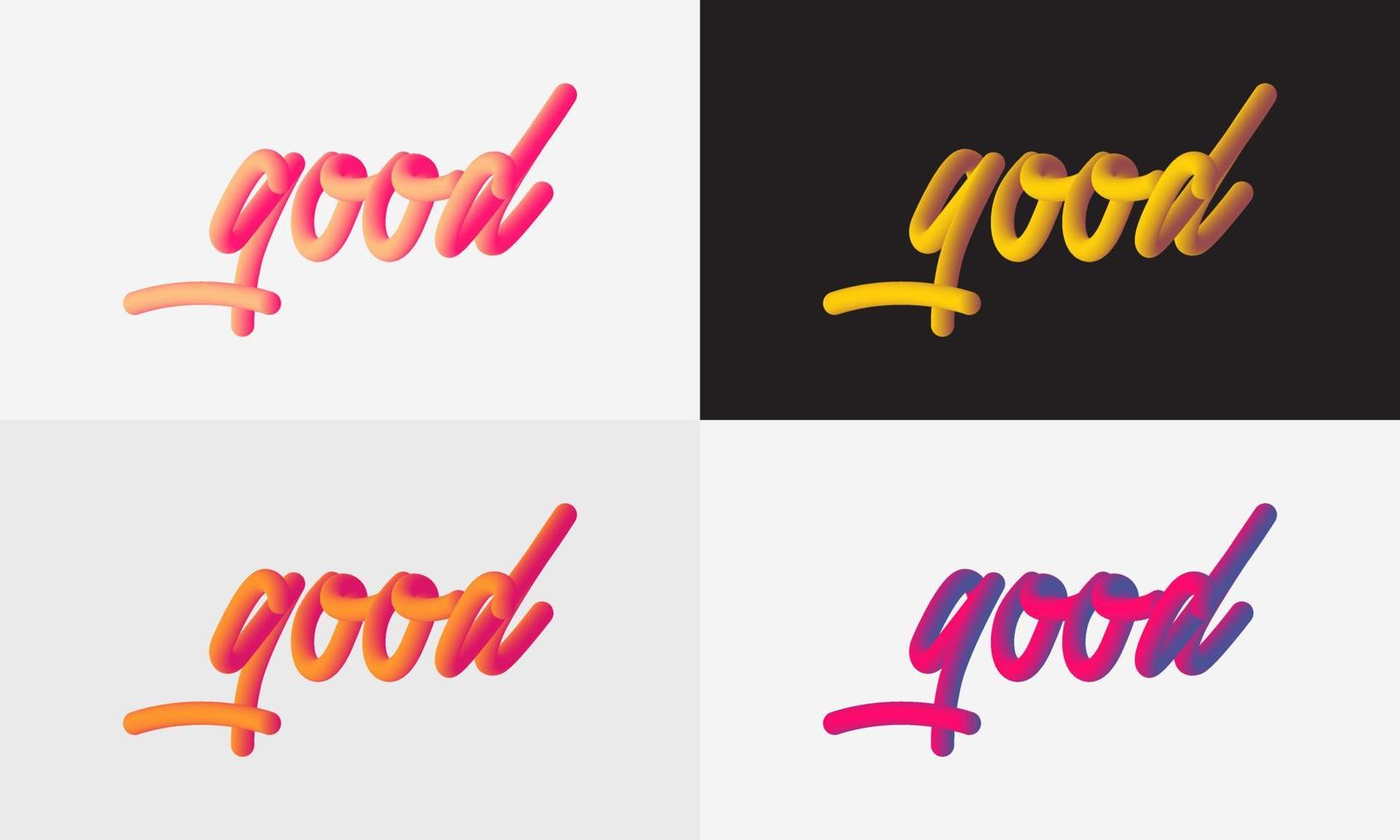 Modern Good lettering line Blend Background, Vibrant gradient blended fluid vector