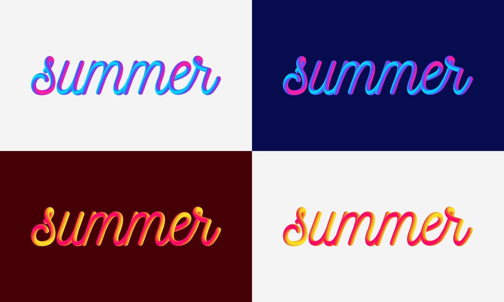 Modern Summer lettering line Blend Background, Vibrant gradient blended fluid vector