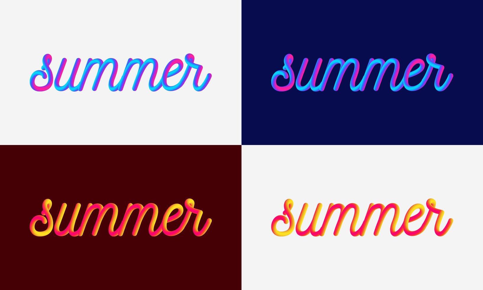 fondo de mezcla de línea de letras de verano moderno, fluido mezclado de degradado vibrante vector