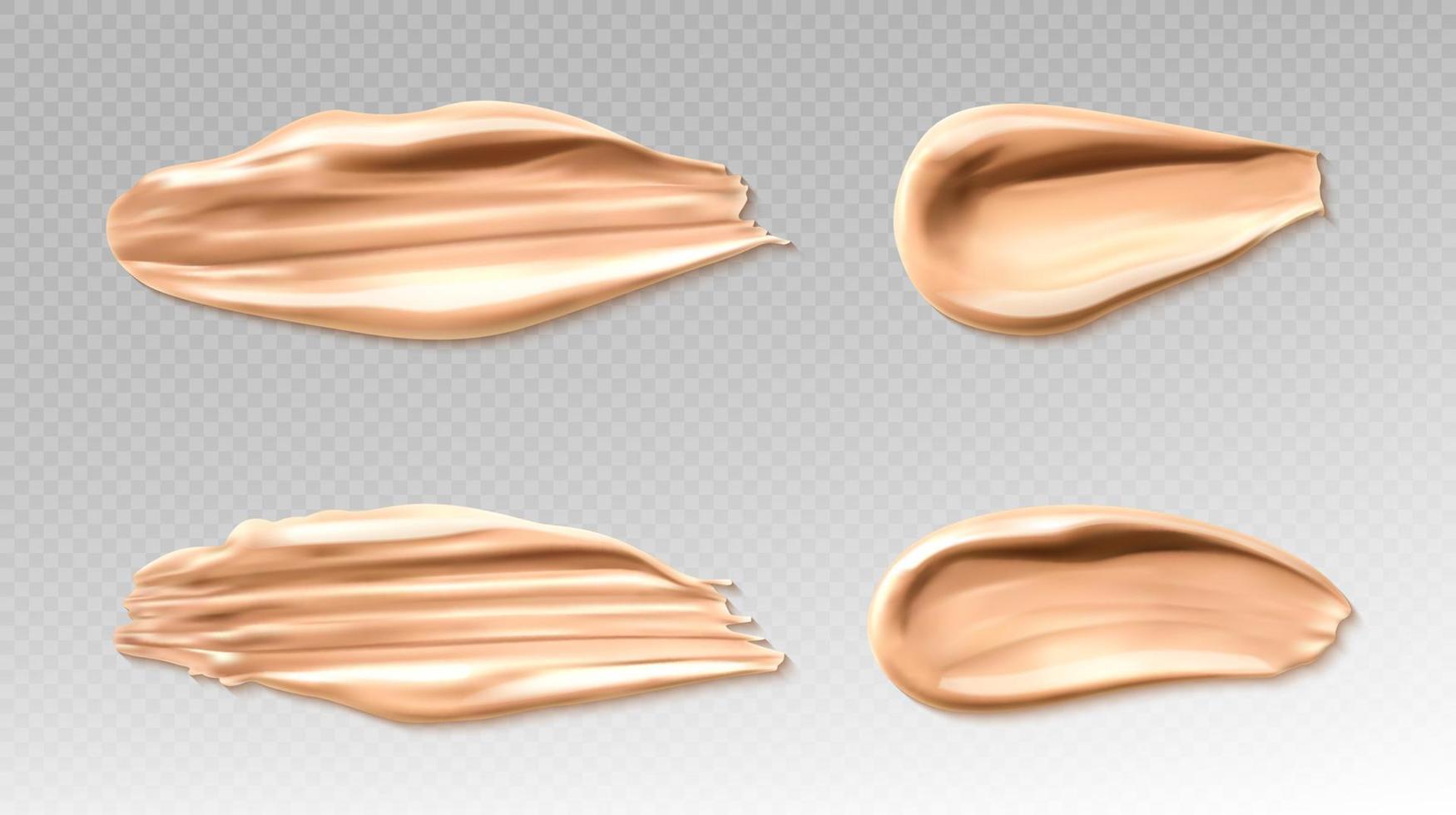Concealer or skin foundation smear brush strokes vector