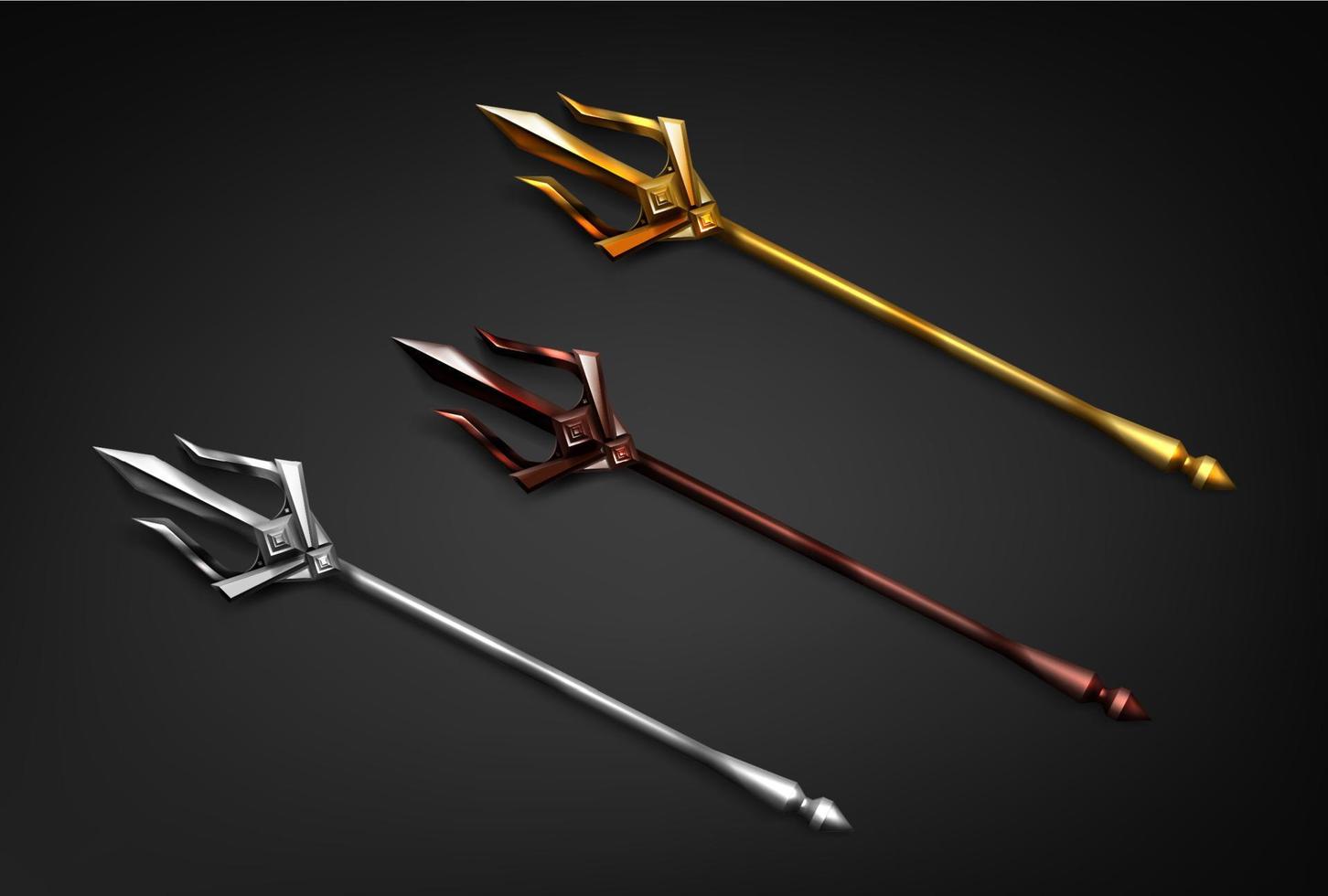 Poseidon tridents, marine God Neptune weapons set 14718529 Vector Art at  Vecteezy