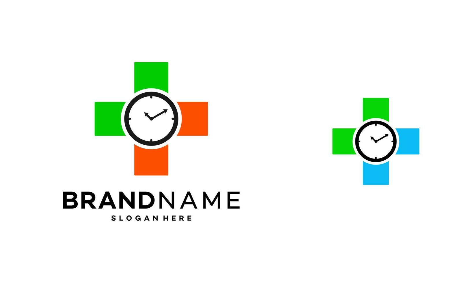 clock medical logo template illustration vector