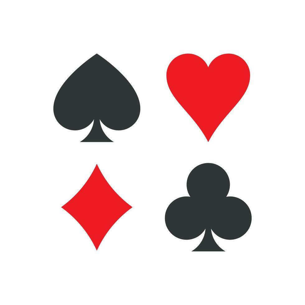 Poker card suites flat design art vector